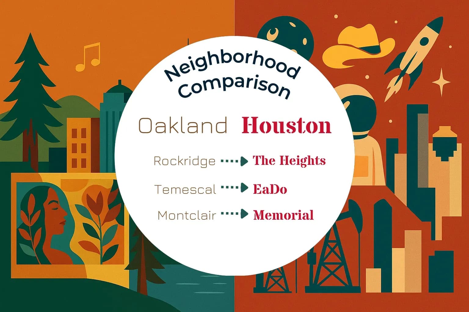 Oakland vs Houston Neighborhood Comparison
