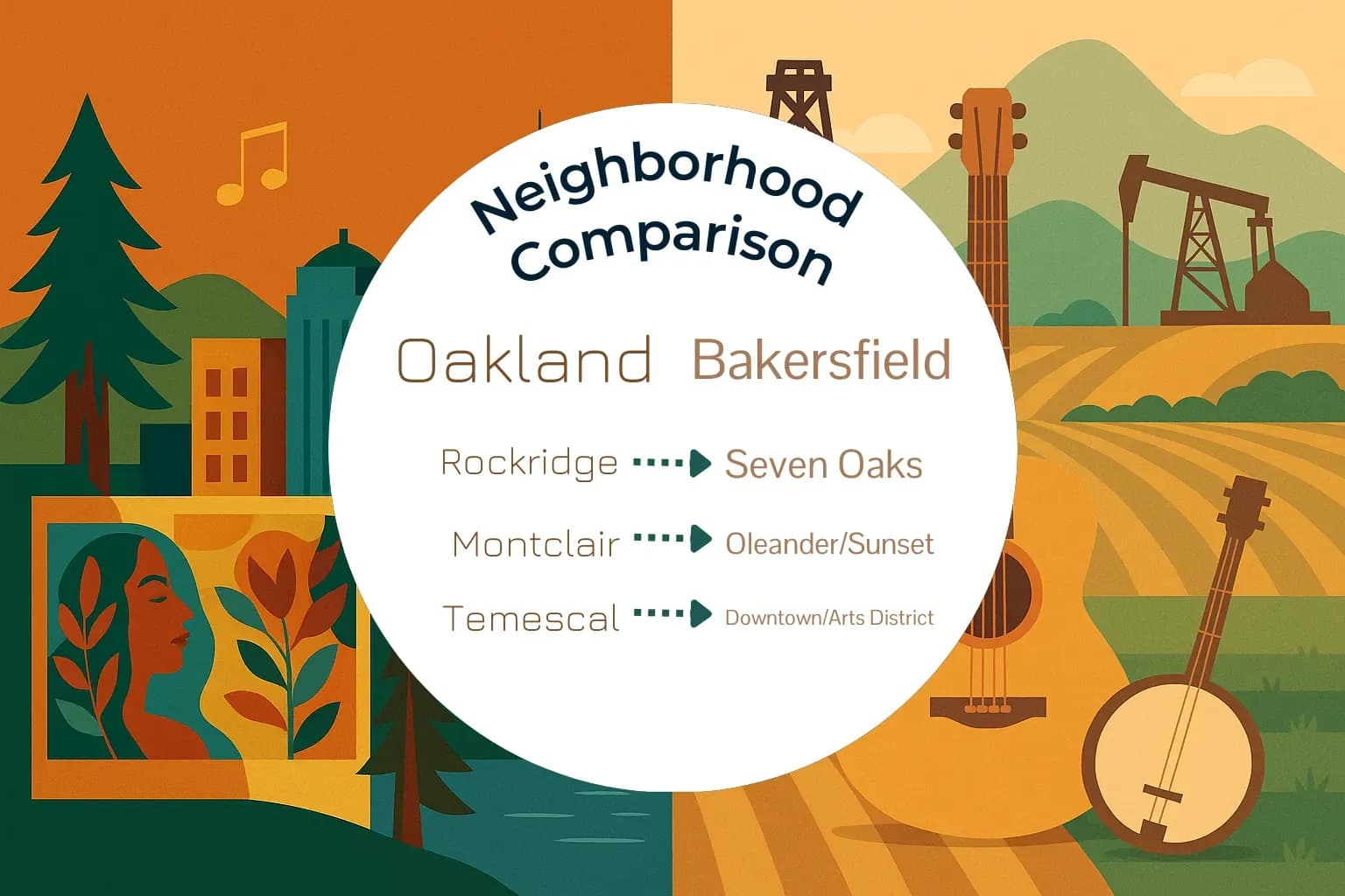 Oakland vs Bakersfield Neighborhood Comparison