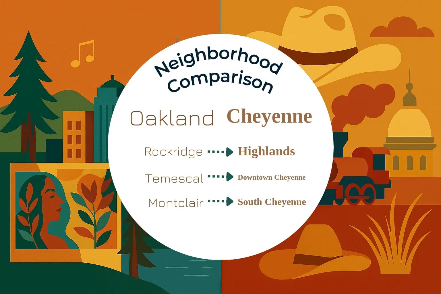 Oakland vs Cheyenne Neighborhood Comparison