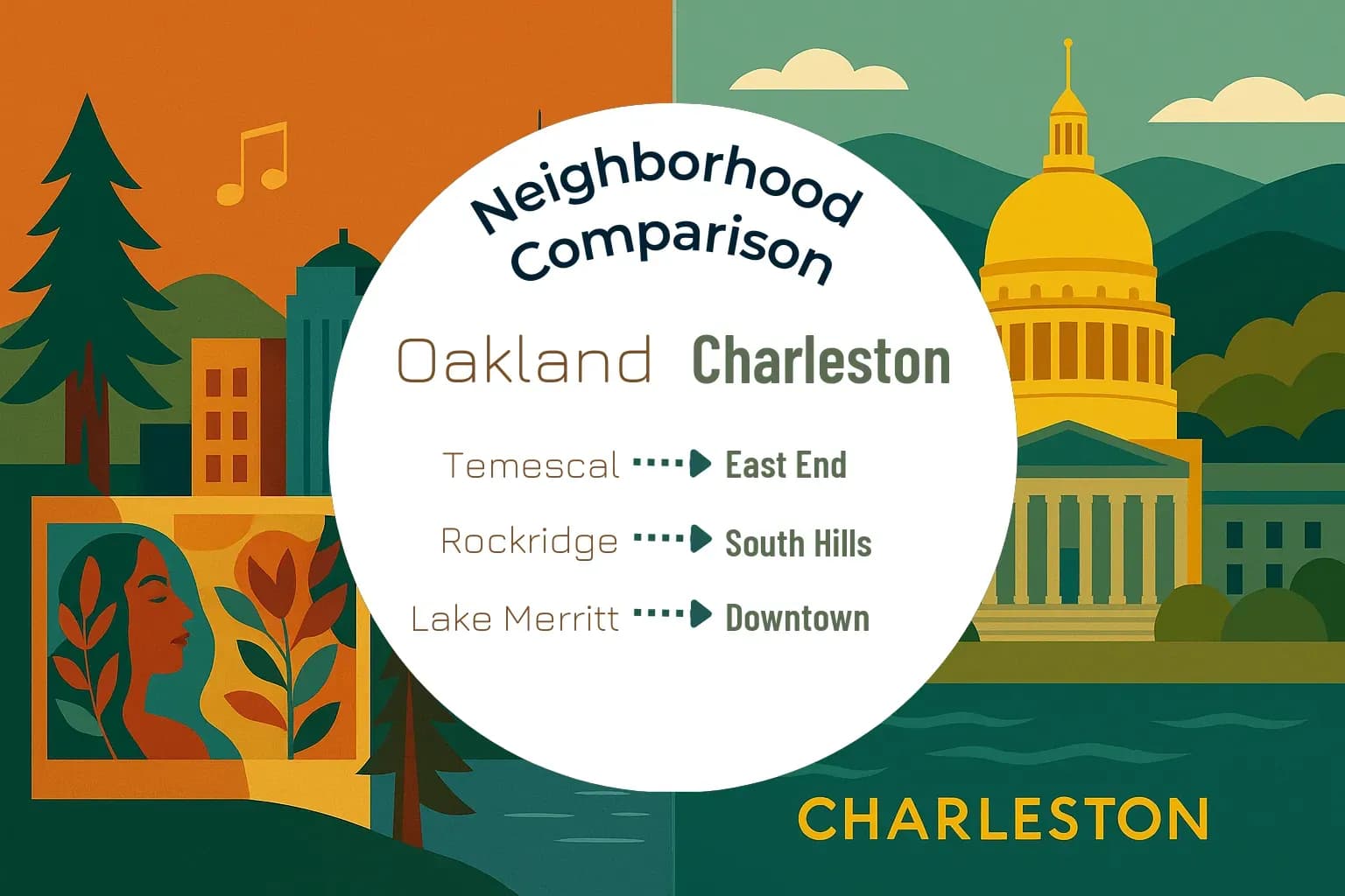 Oakland vs Charleston Neighborhood Comparison