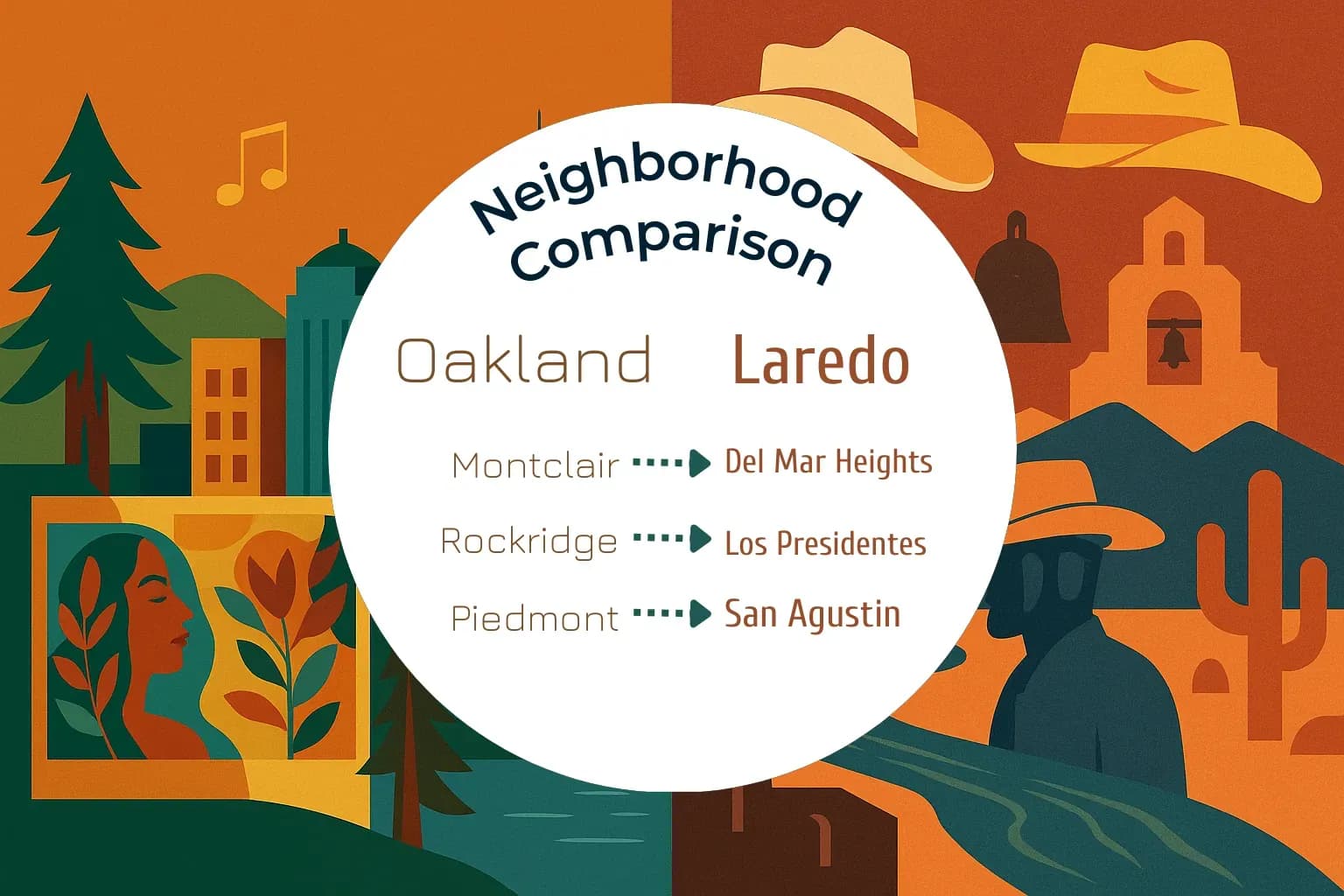 Oakland vs Laredo Neighborhood Comparison