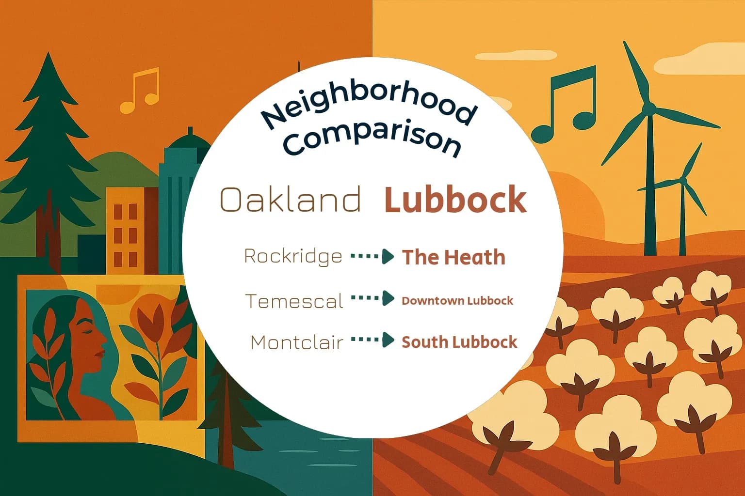 Oakland vs Lubbock Neighborhood Comparison