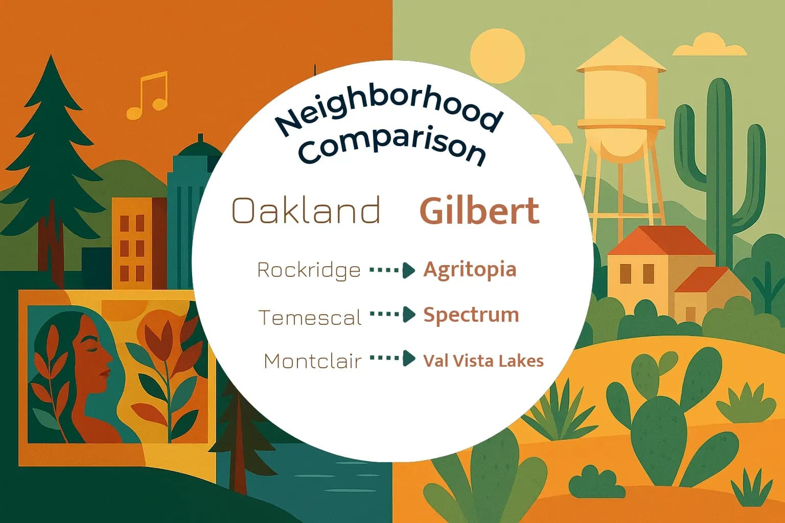 Oakland vs Gilbert Neighborhood Comparison