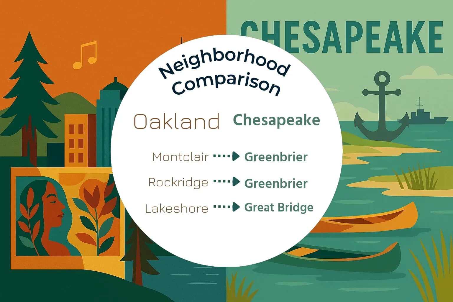 Oakland vs Chesapeake Neighborhood Comparison