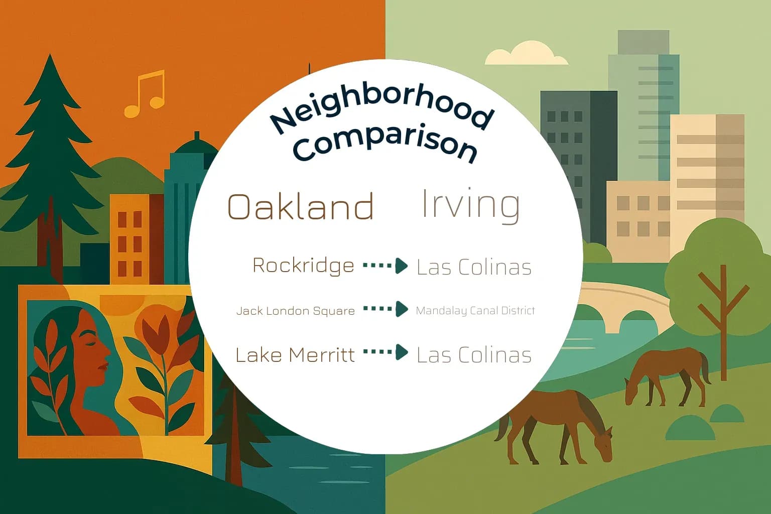 Oakland vs Irving Neighborhood Comparison