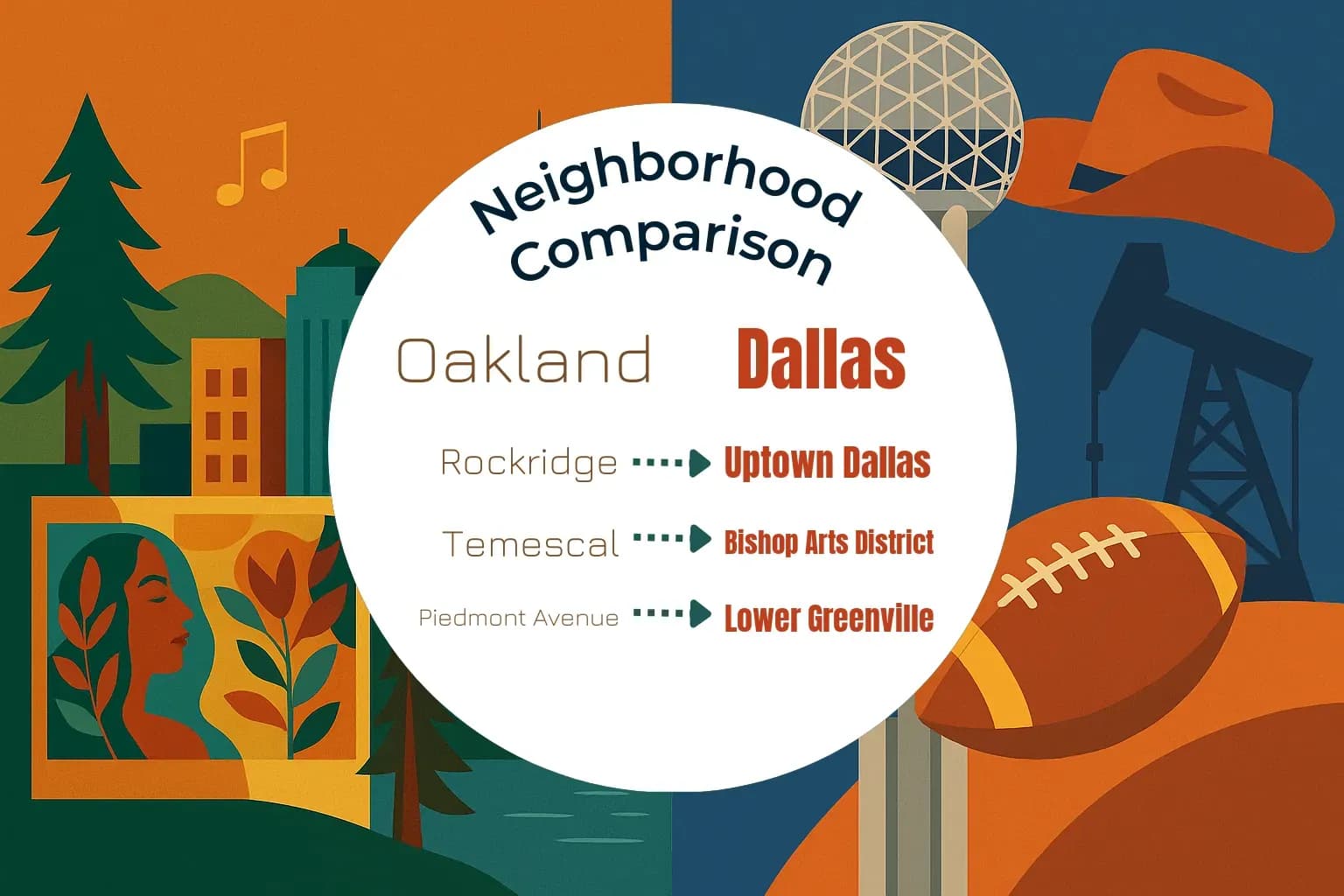 Oakland vs Dallas Neighborhood Comparison