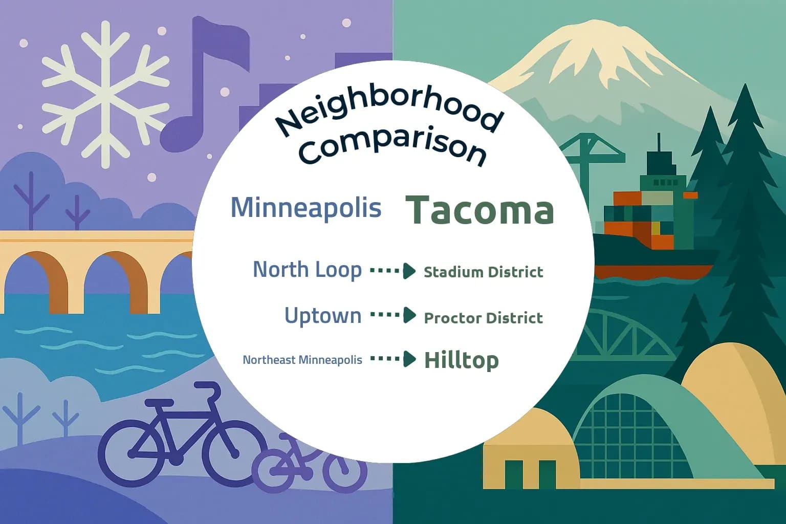 Minneapolis vs Tacoma Neighborhood Comparison