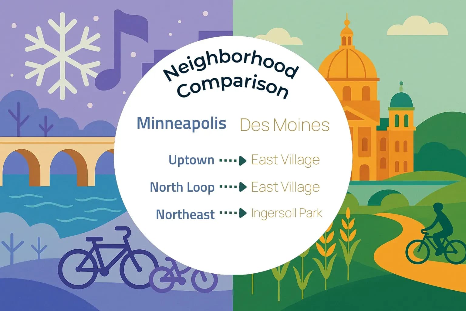 Minneapolis vs Des Moines Neighborhood Comparison