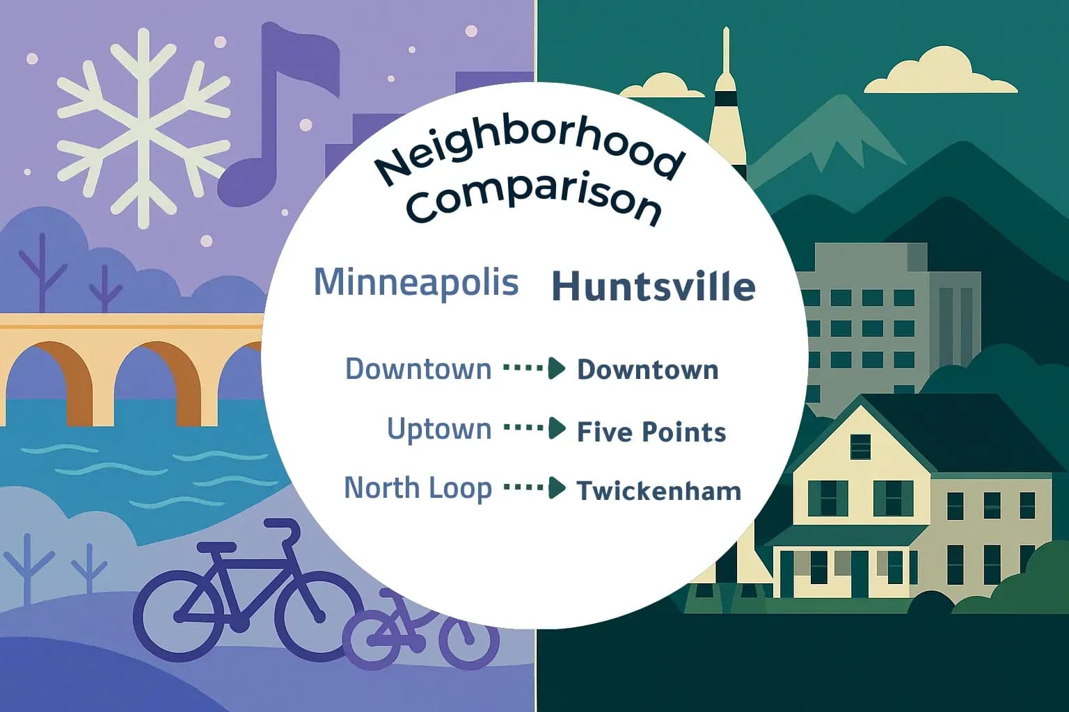 Minneapolis vs Huntsville Neighborhood Comparison
