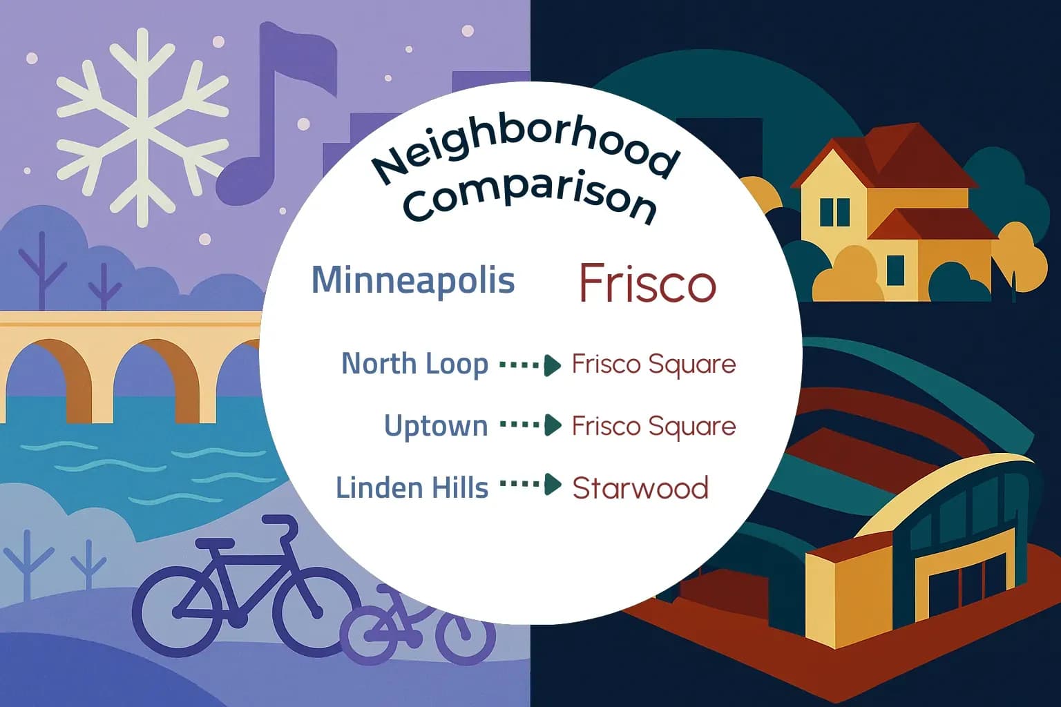 Minneapolis vs Frisco Neighborhood Comparison