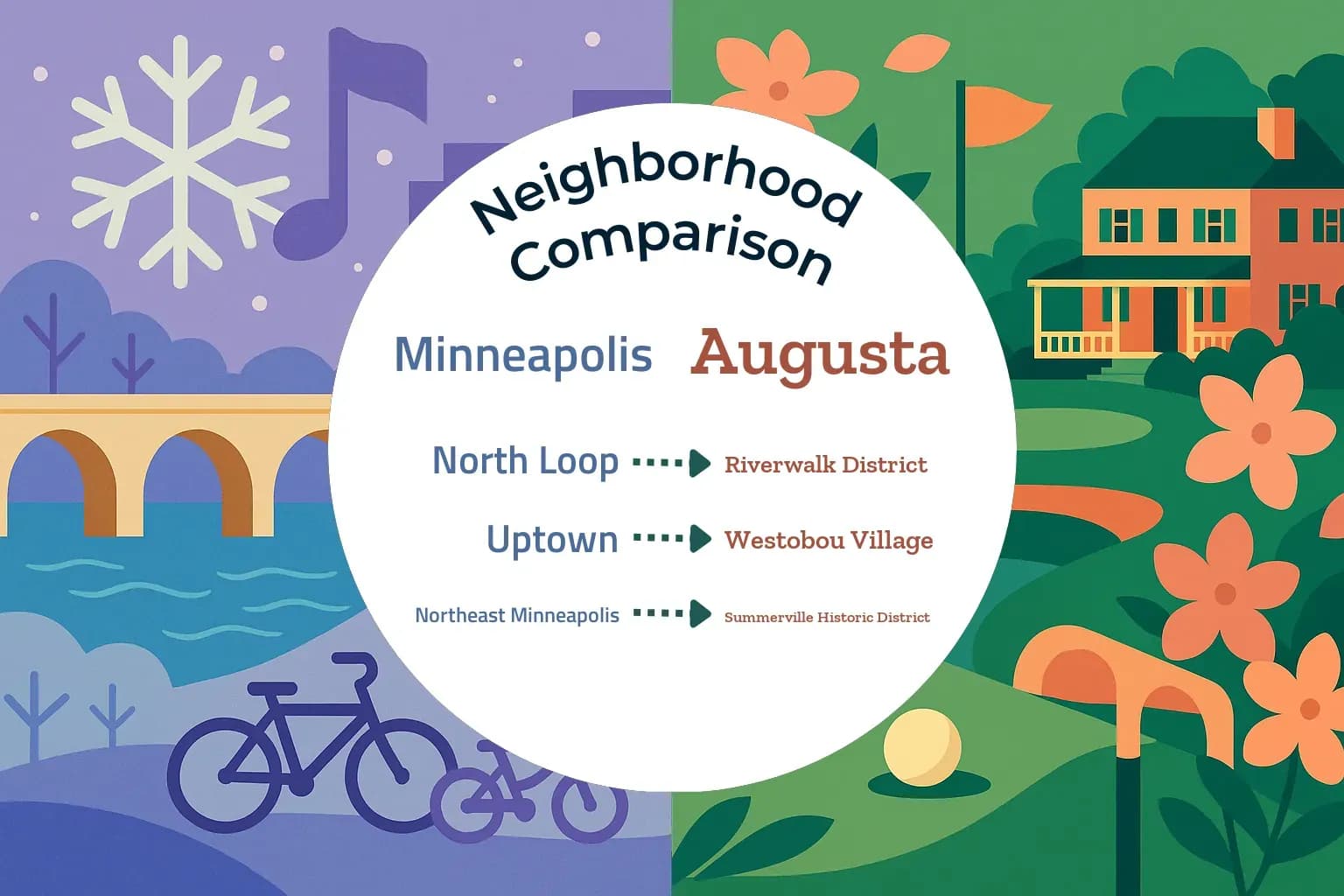 Minneapolis vs Augusta Neighborhood Comparison