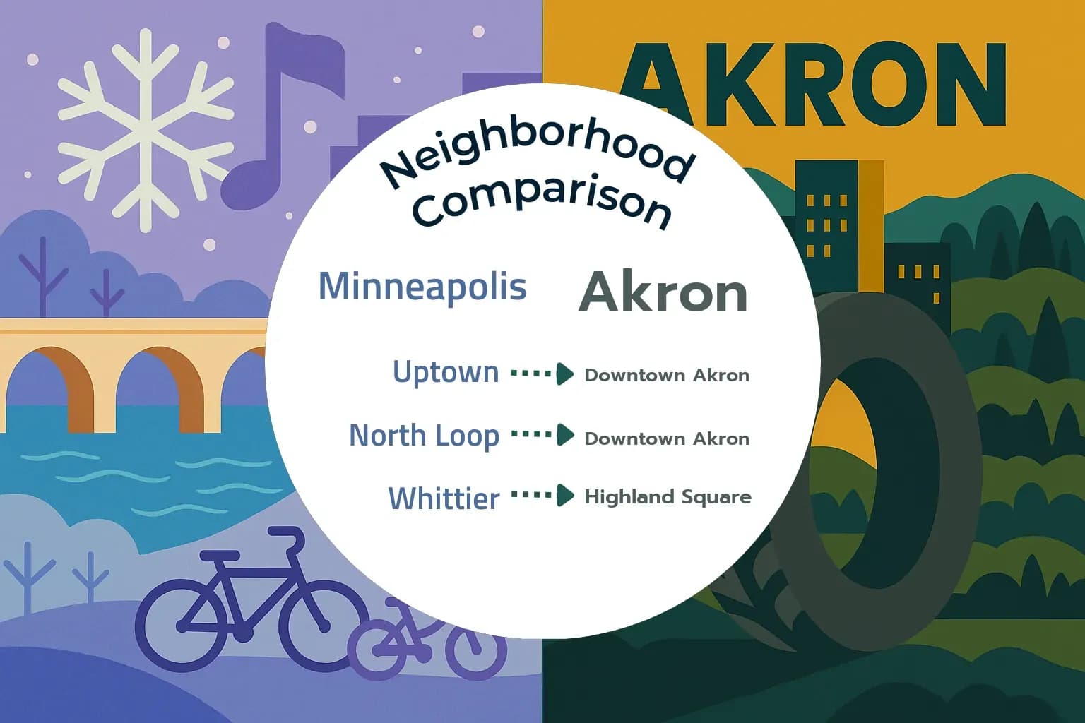 Minneapolis vs Akron Neighborhood Comparison
