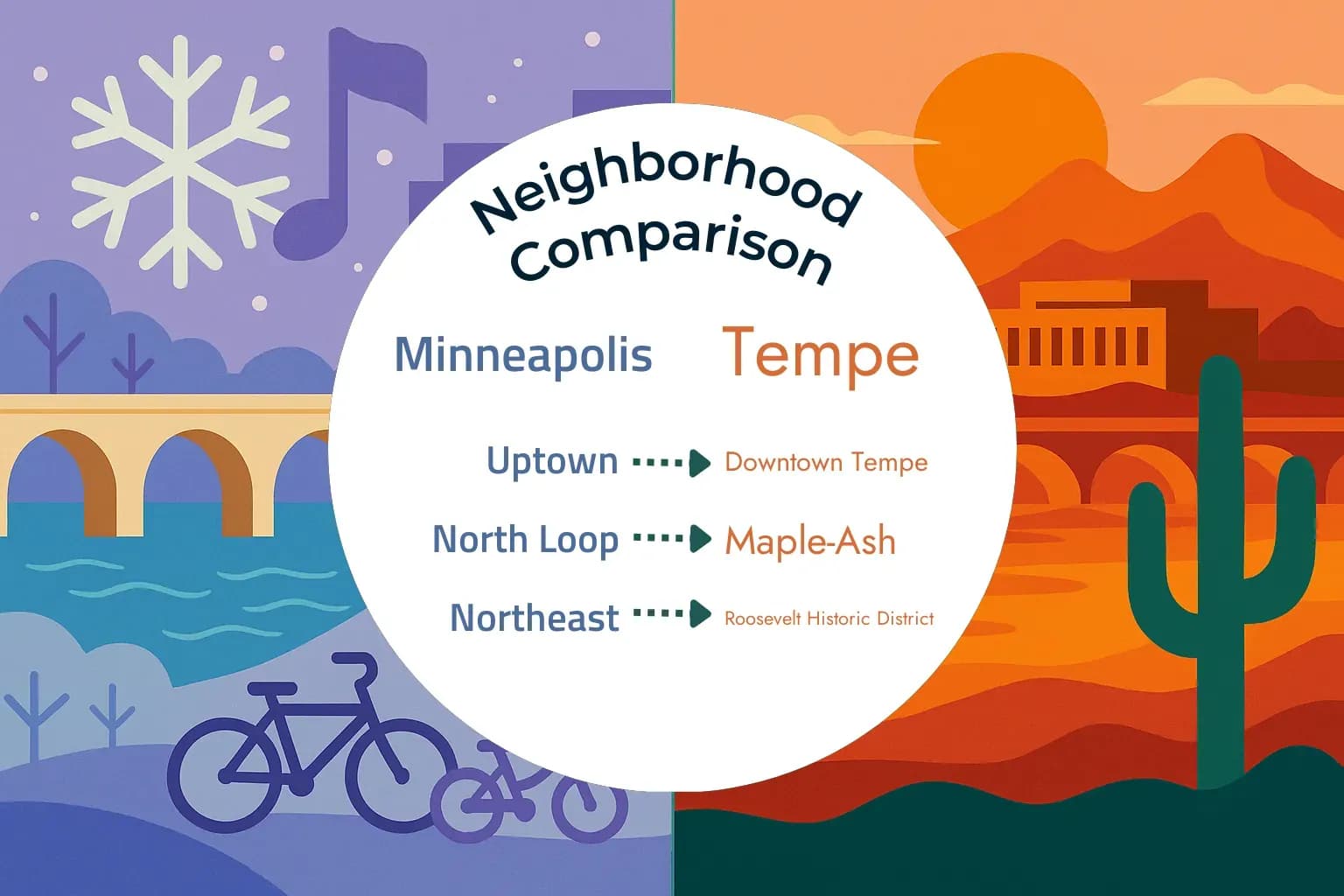 Minneapolis vs Tempe Neighborhood Comparison