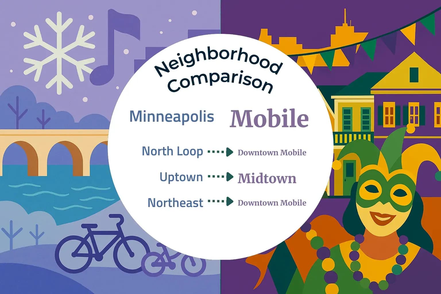 Minneapolis vs Mobile Neighborhood Comparison