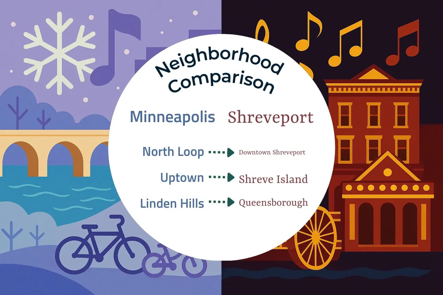 Minneapolis vs Shreveport Neighborhood Comparison