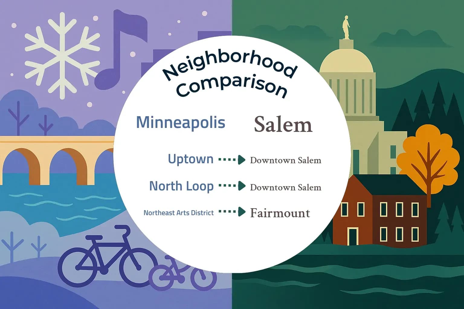 Minneapolis vs Salem Neighborhood Comparison
