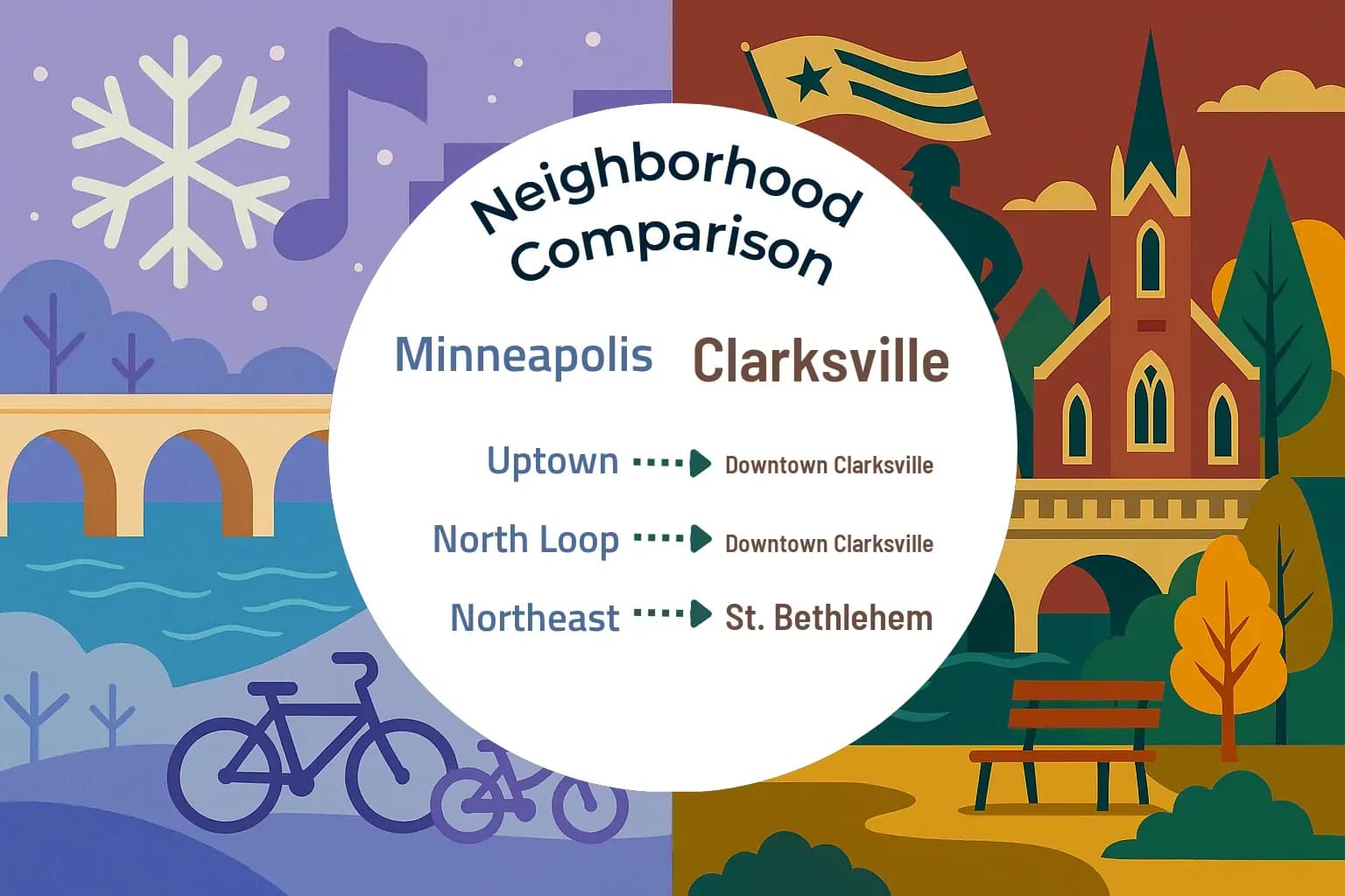 Minneapolis vs Clarksville Neighborhood Comparison