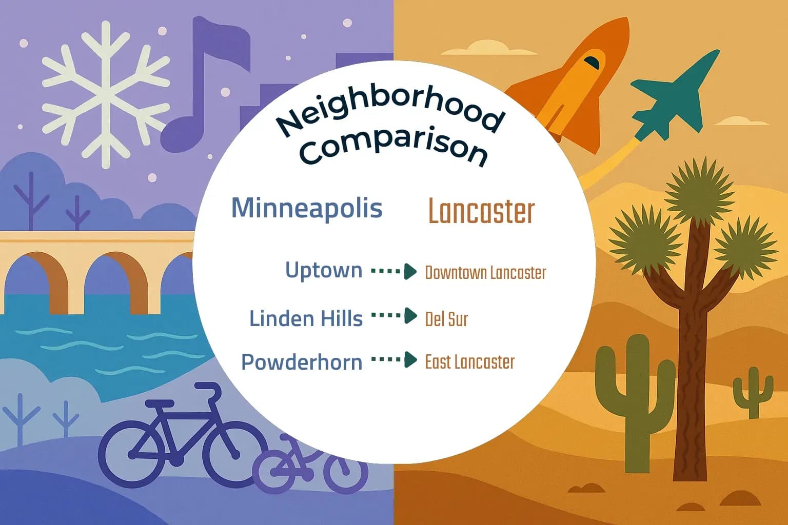 Minneapolis vs Lancaster Neighborhood Comparison