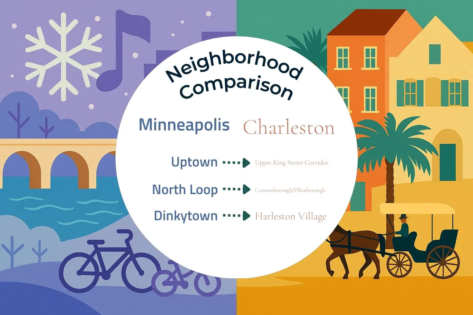 Minneapolis vs Charleston Neighborhood Comparison