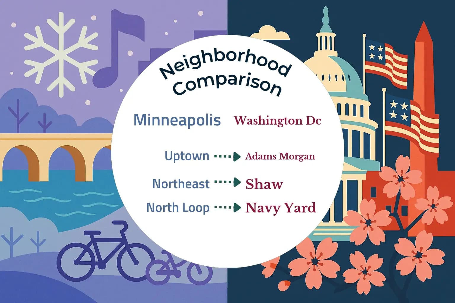 Minneapolis vs Washington DC Neighborhood Comparison