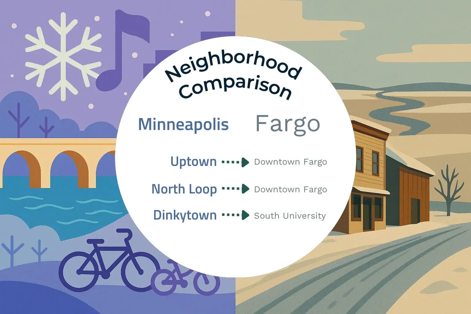 Minneapolis vs Fargo Neighborhood Comparison