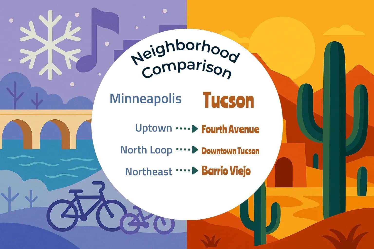 Minneapolis vs Tucson Neighborhood Comparison