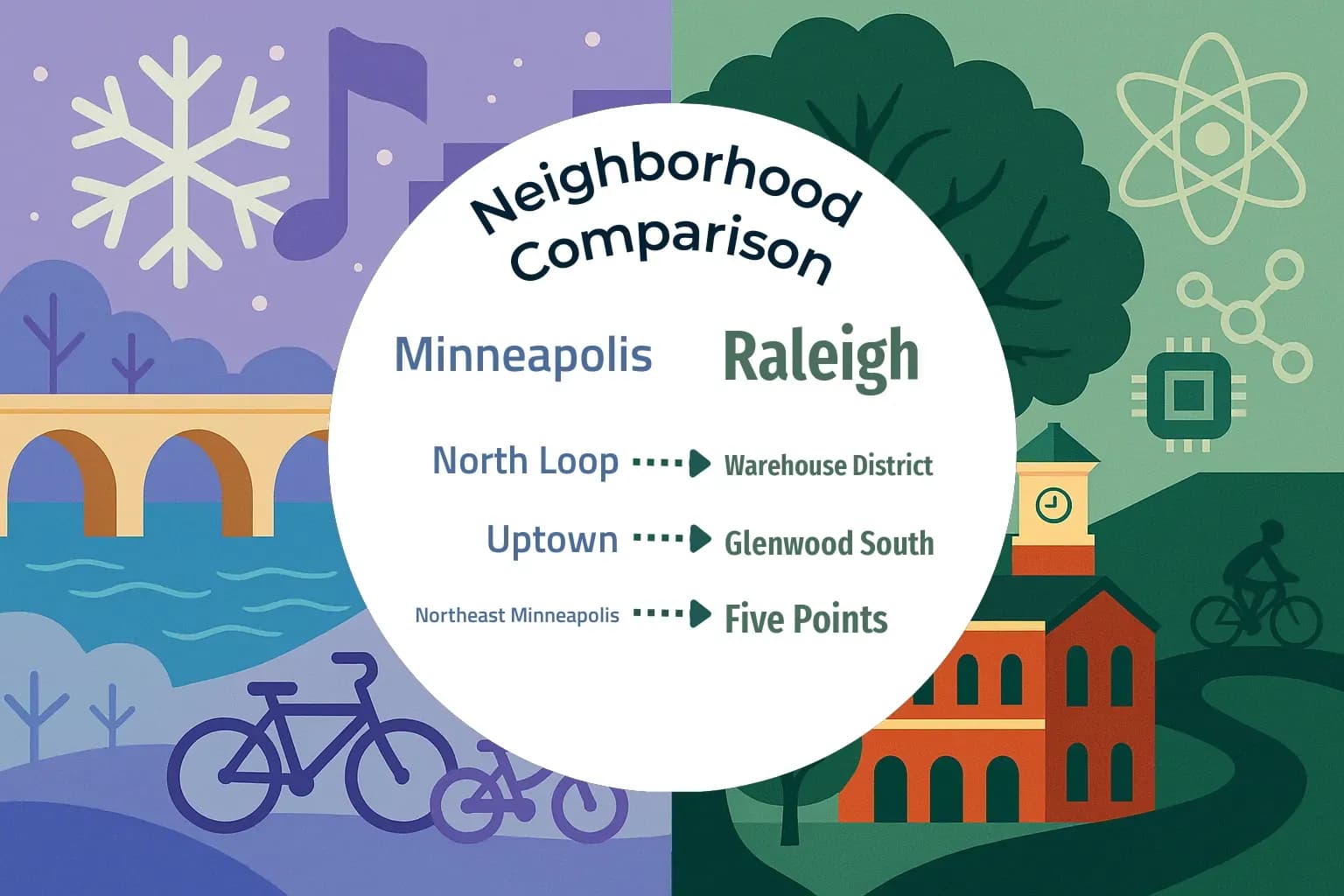 Minneapolis vs Raleigh Neighborhood Comparison