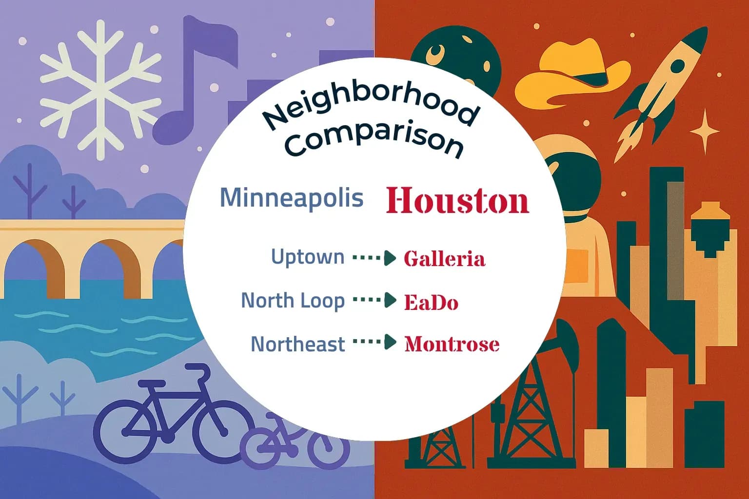 Minneapolis vs Houston Neighborhood Comparison
