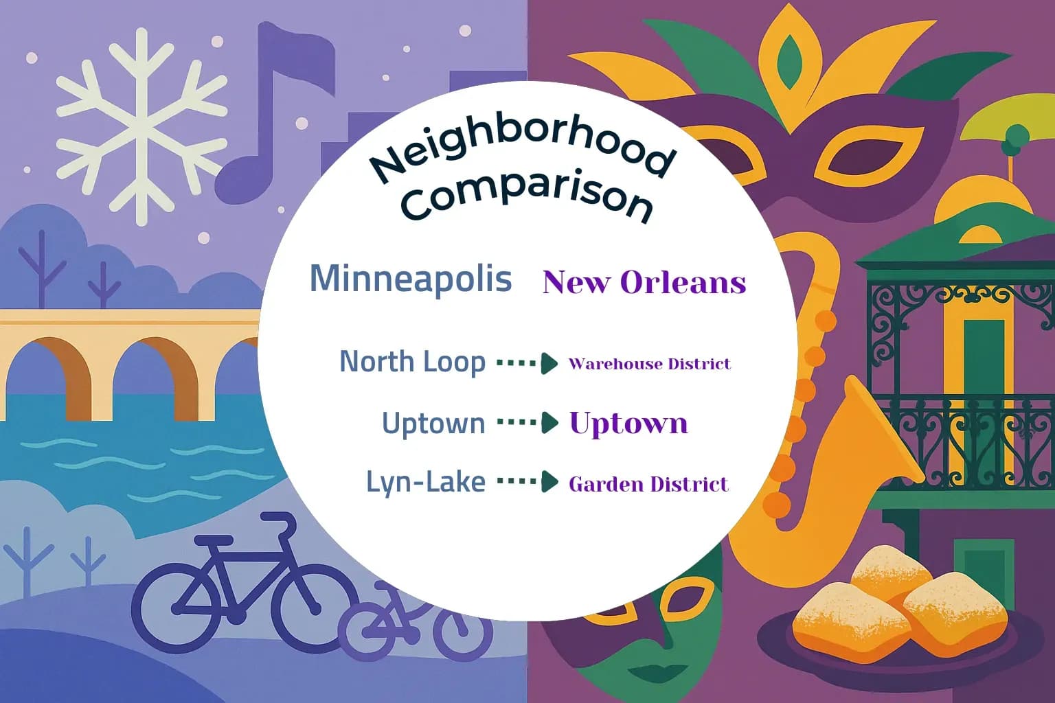 Minneapolis vs New Orleans Neighborhood Comparison