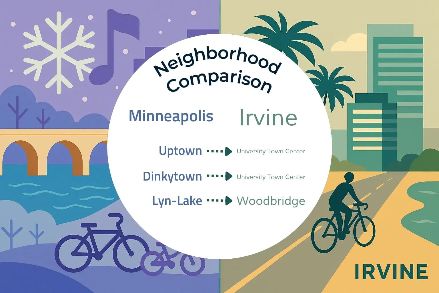 Minneapolis vs Irvine Neighborhood Comparison