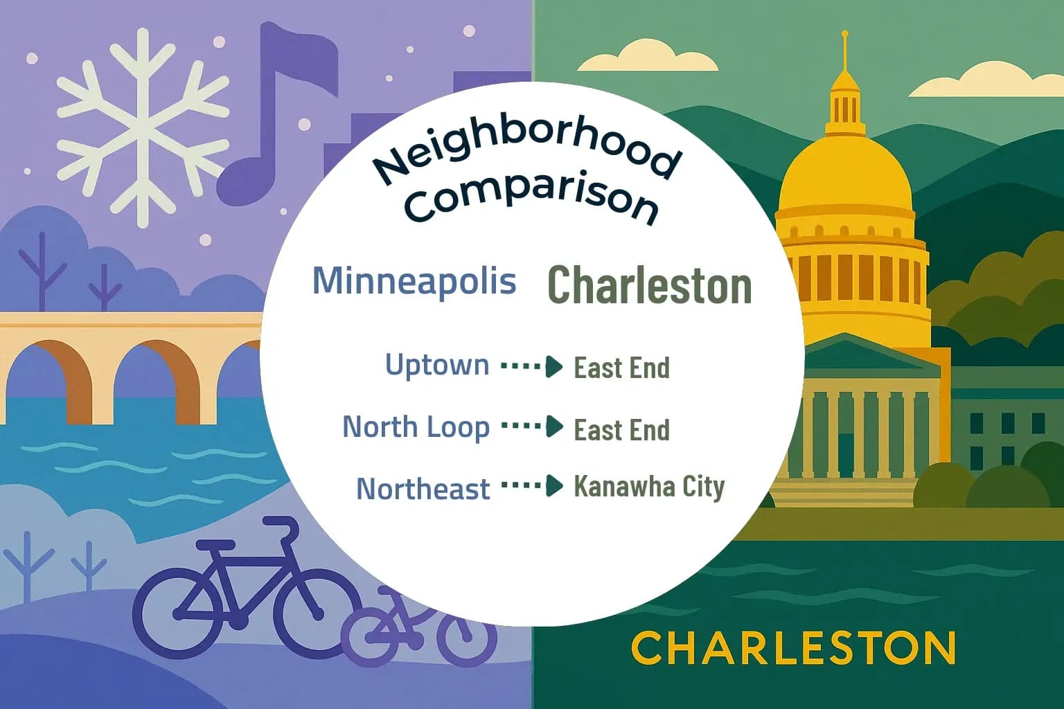 Minneapolis vs Charleston Neighborhood Comparison