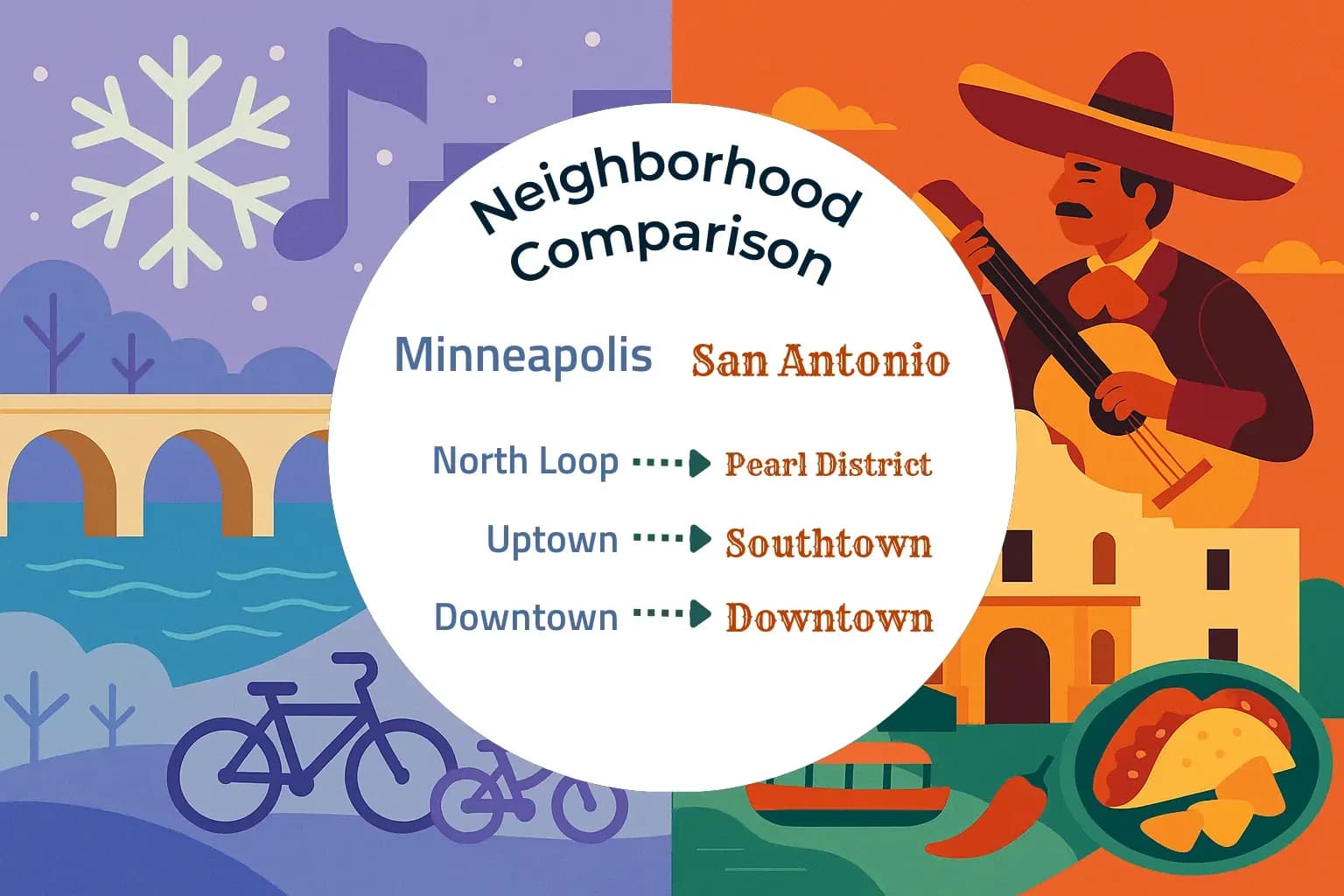 Minneapolis vs San Antonio Neighborhood Comparison
