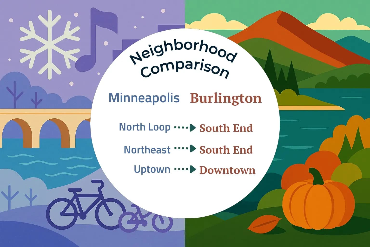 Minneapolis vs Burlington Neighborhood Comparison