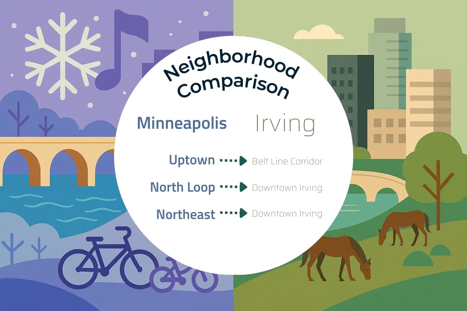 Minneapolis vs Irving Neighborhood Comparison