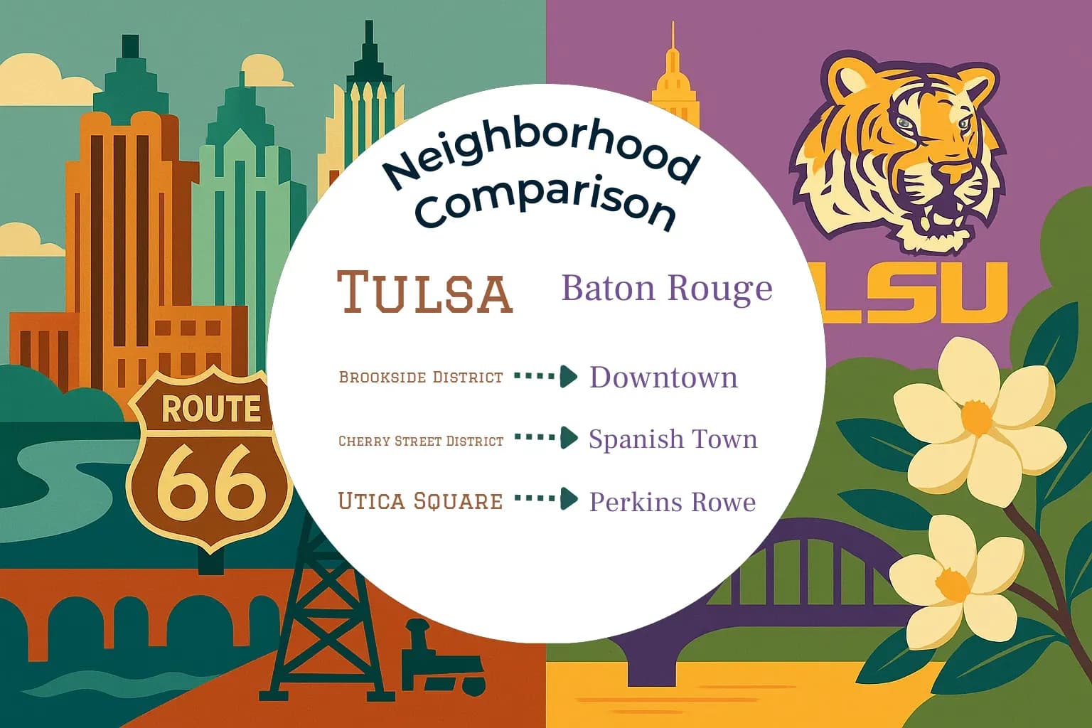 Tulsa vs Baton Rouge Neighborhood Comparison