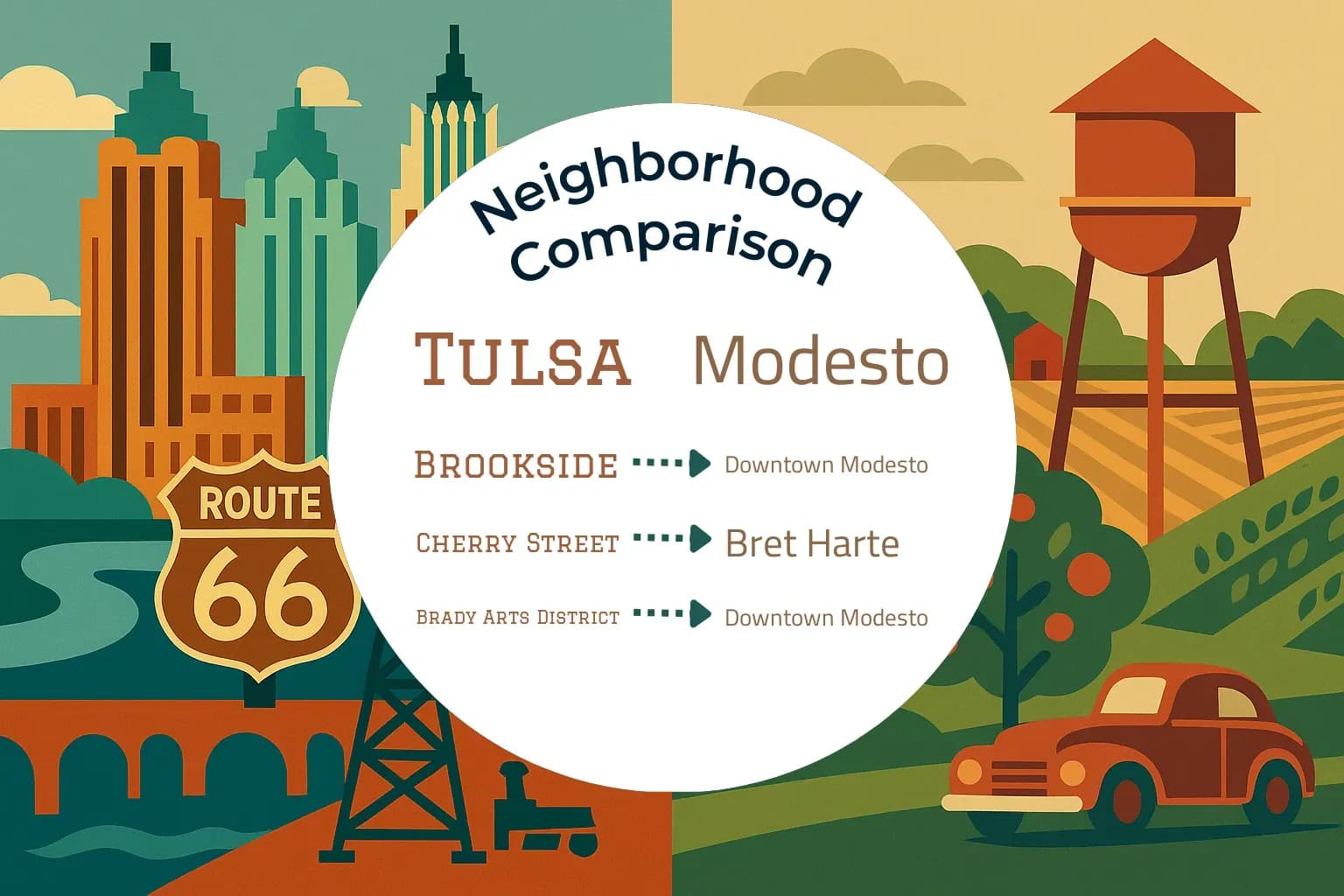 Tulsa vs Modesto Neighborhood Comparison