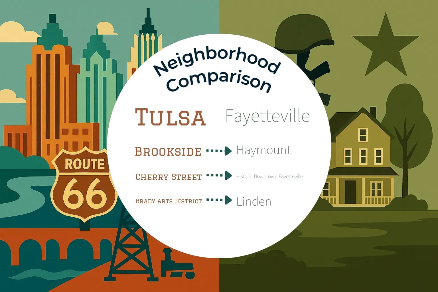 Tulsa vs Fayetteville Neighborhood Comparison