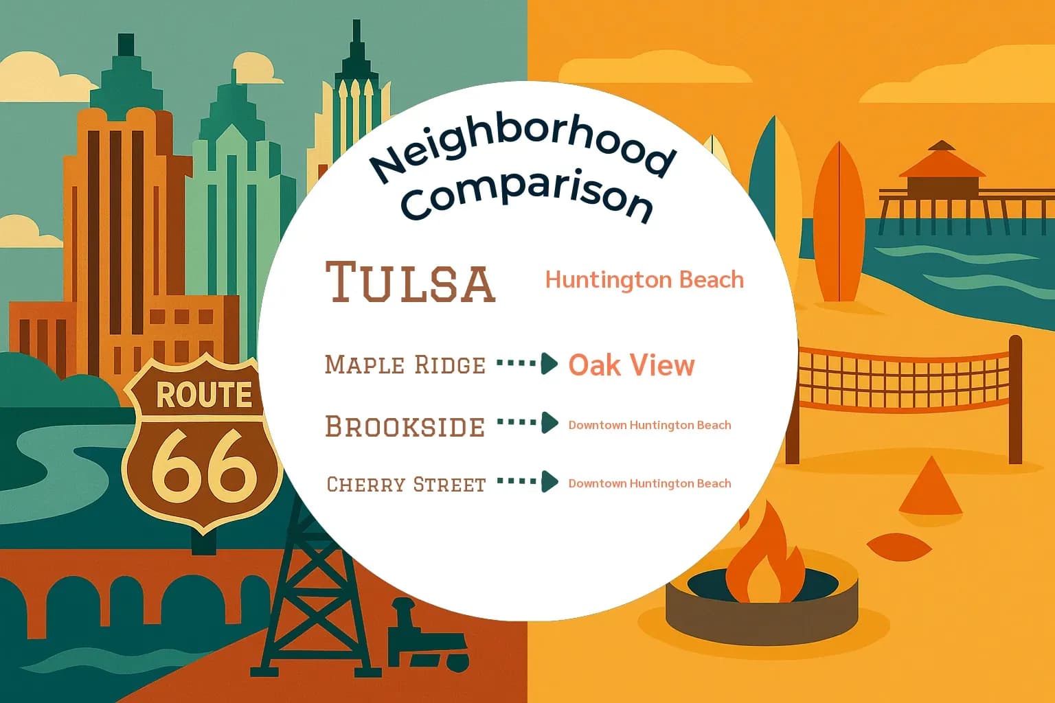 Tulsa vs Huntington Beach Neighborhood Comparison