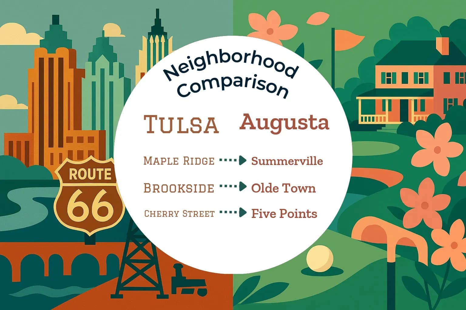 Tulsa vs Augusta Neighborhood Comparison