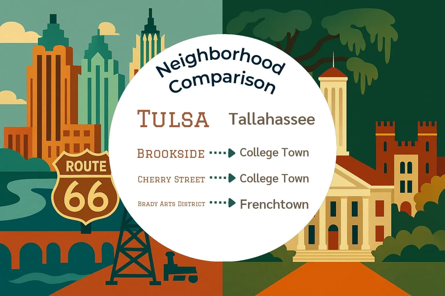 Tulsa vs Tallahassee Neighborhood Comparison