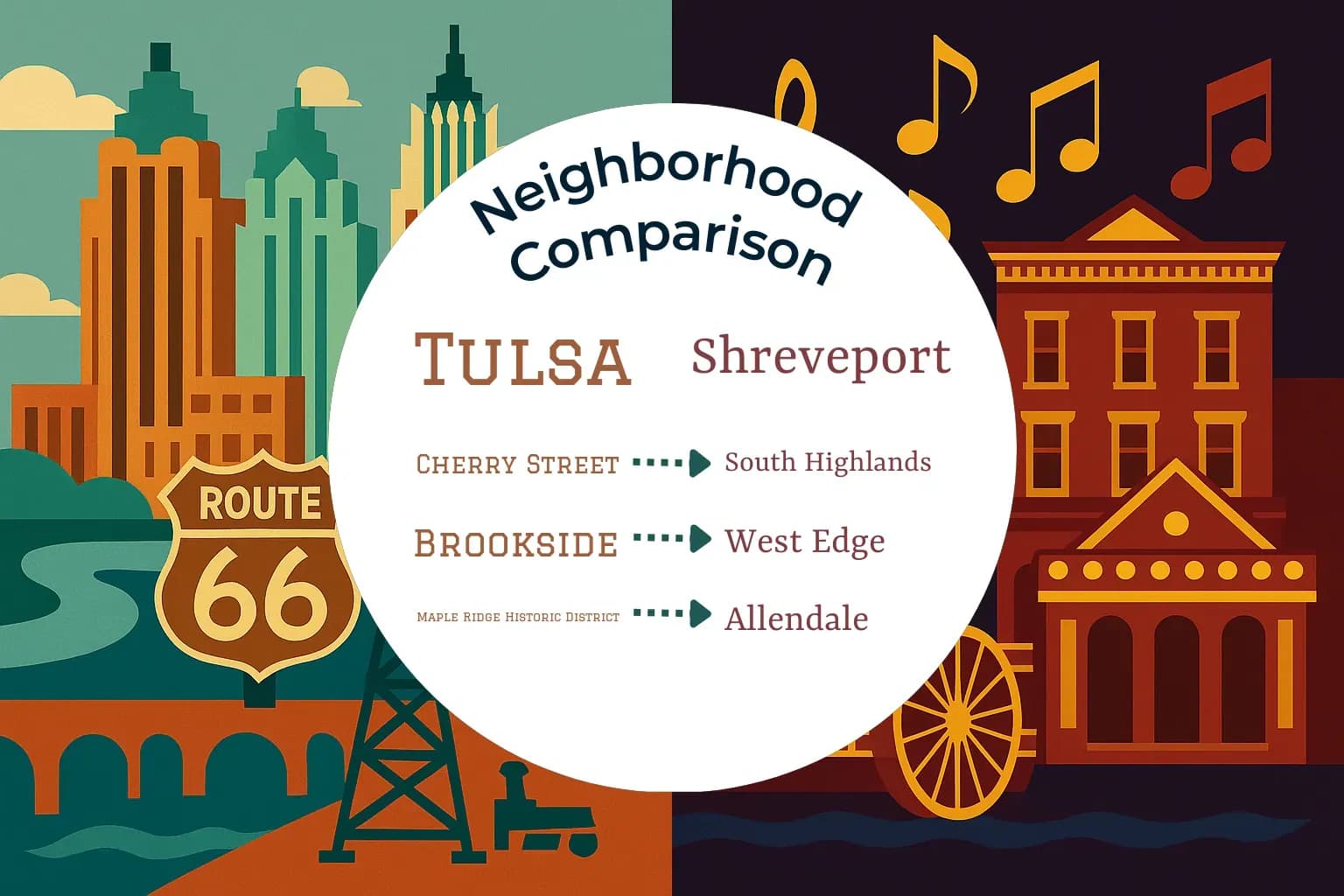 Tulsa vs Shreveport Neighborhood Comparison