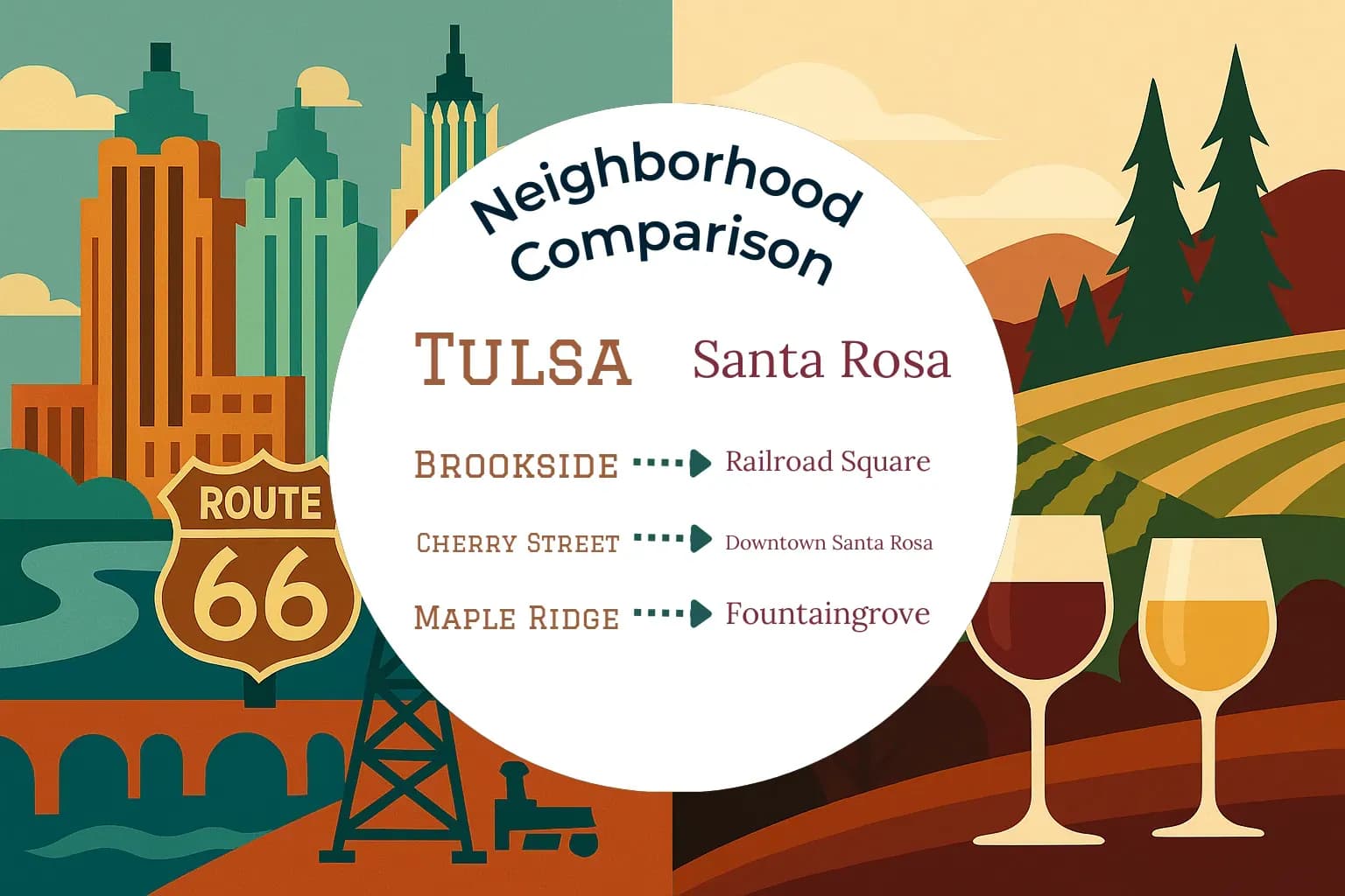 Tulsa vs Santa Rosa Neighborhood Comparison