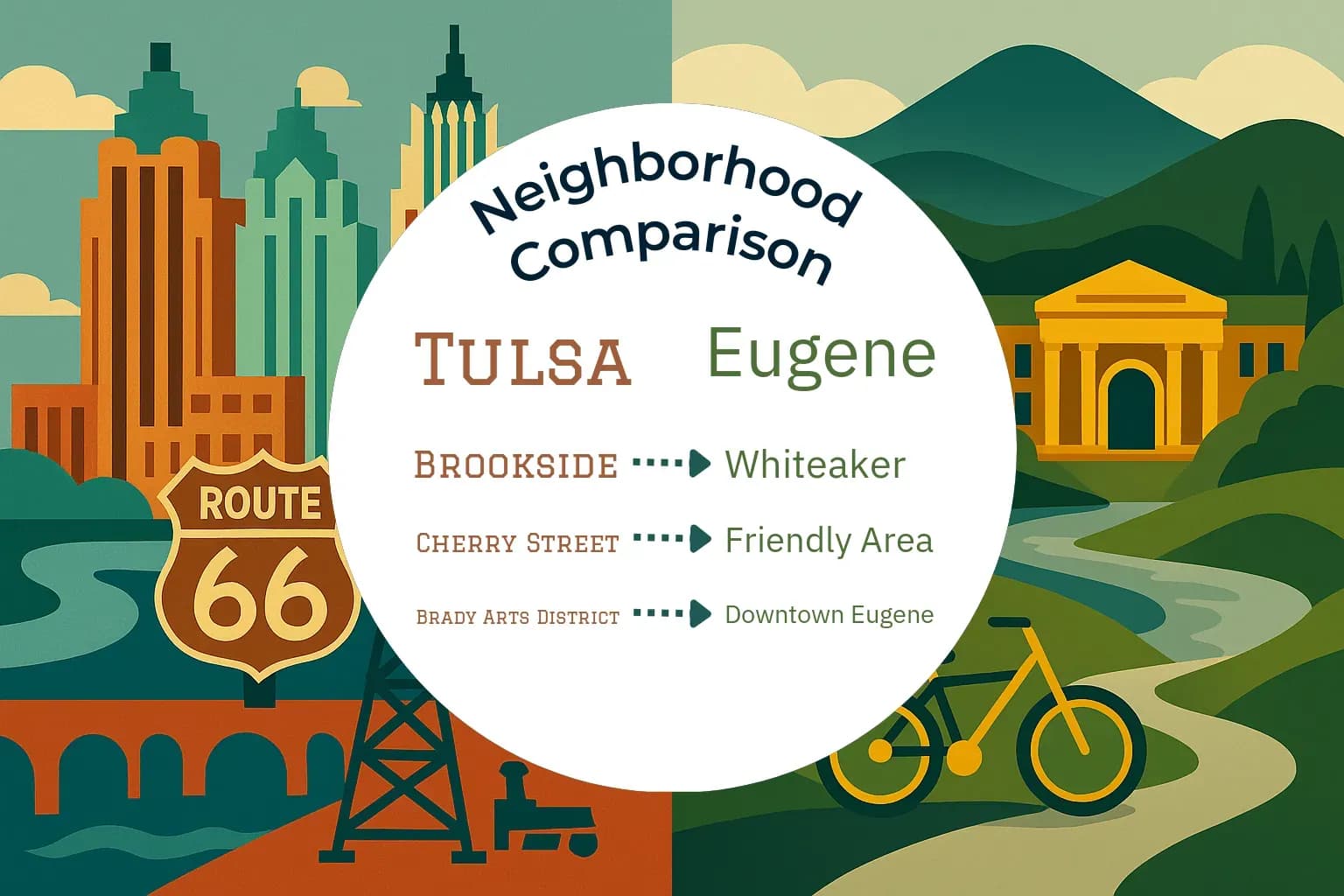 Tulsa vs Eugene Neighborhood Comparison
