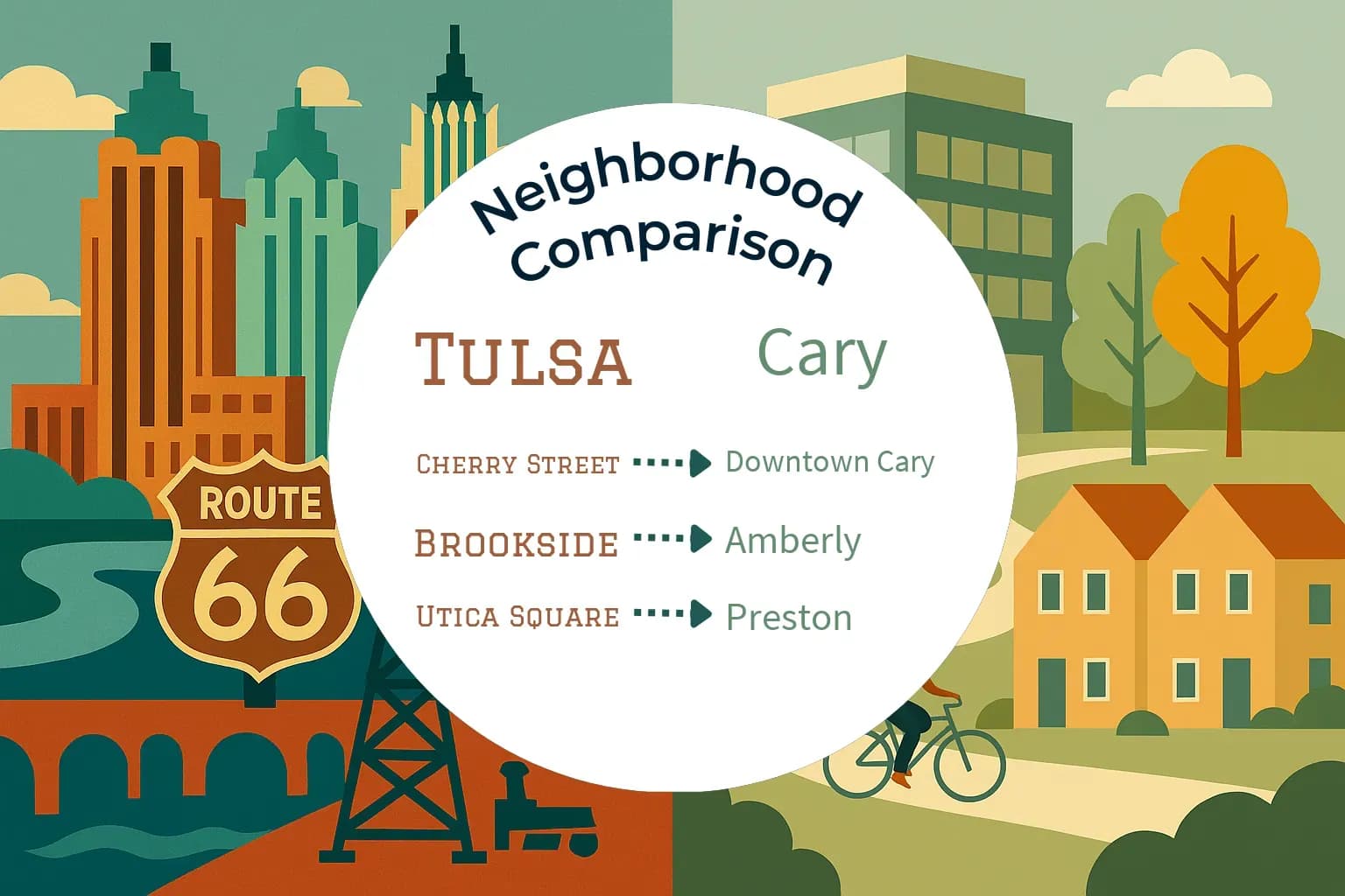 Tulsa vs Cary Neighborhood Comparison