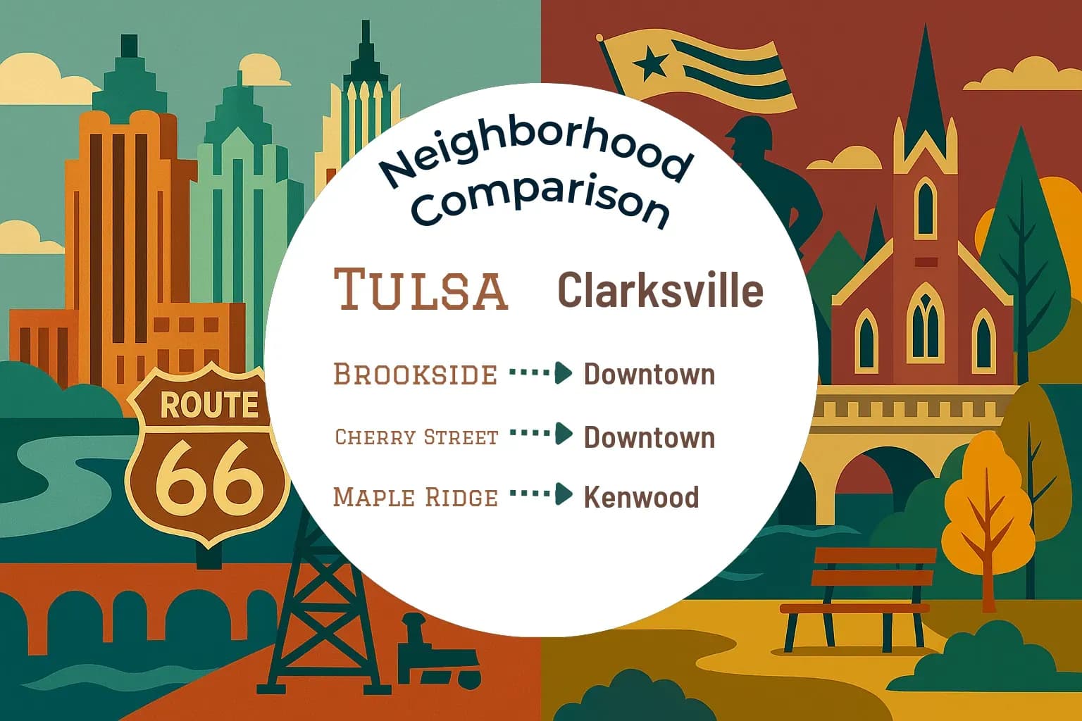 Tulsa vs Clarksville Neighborhood Comparison