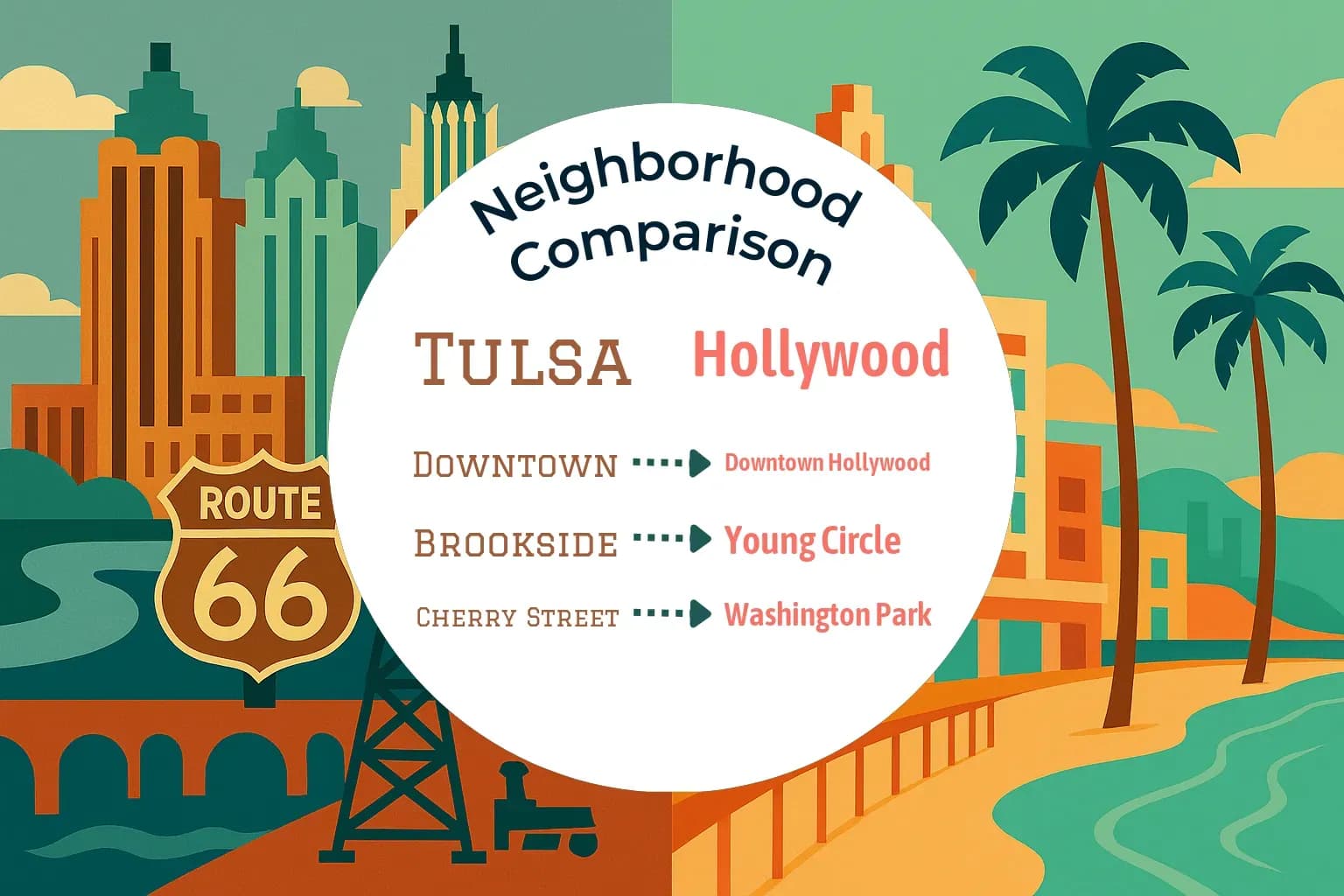 Tulsa vs Hollywood Neighborhood Comparison