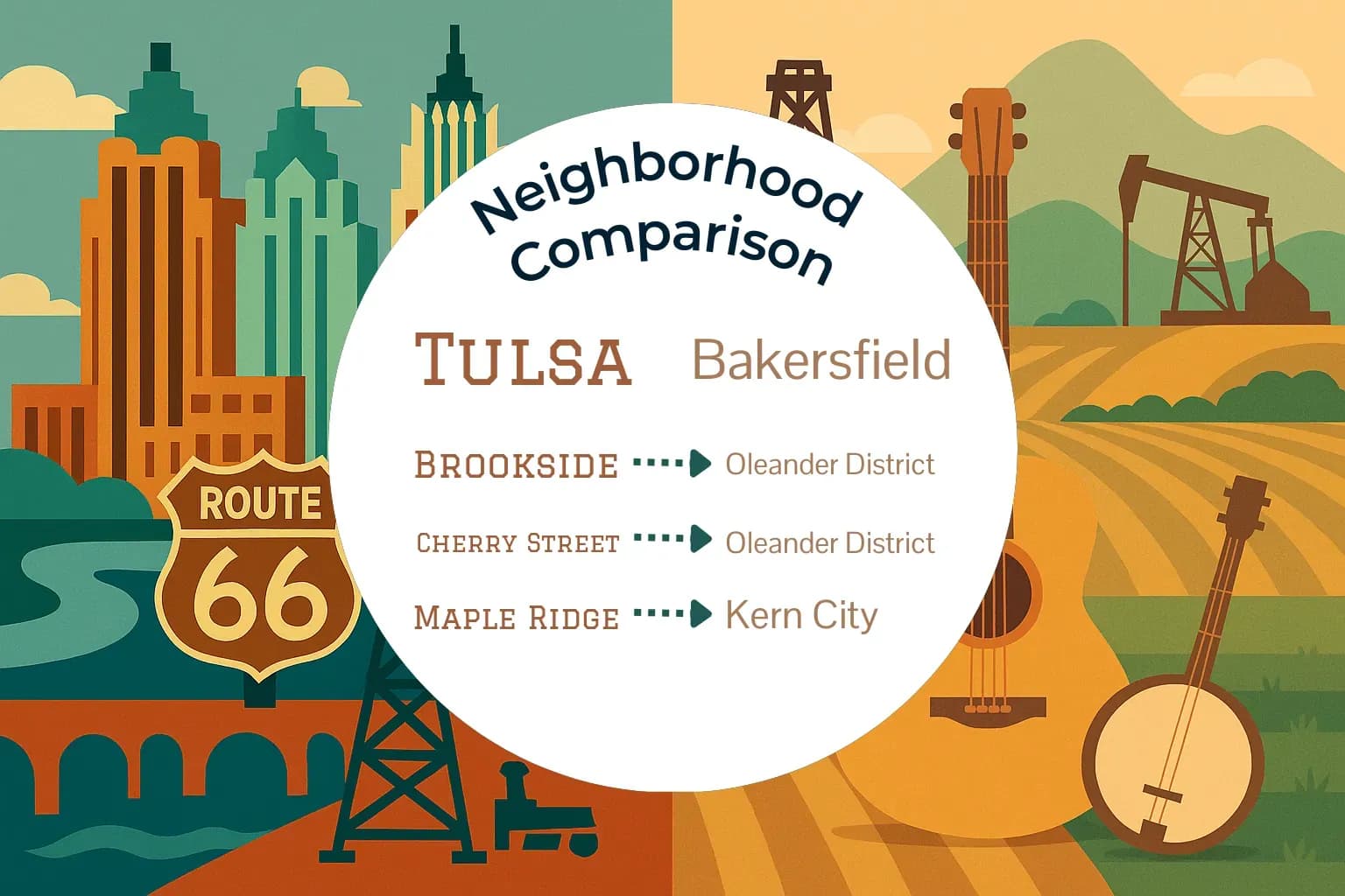 Tulsa vs Bakersfield Neighborhood Comparison