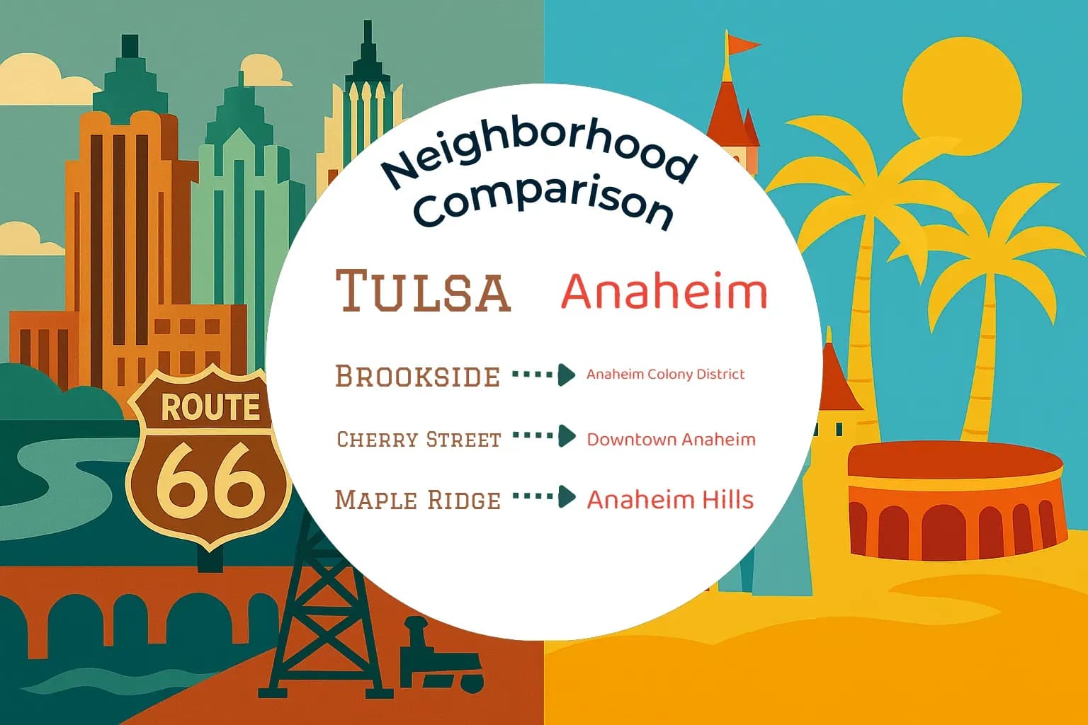 Tulsa vs Anaheim Neighborhood Comparison