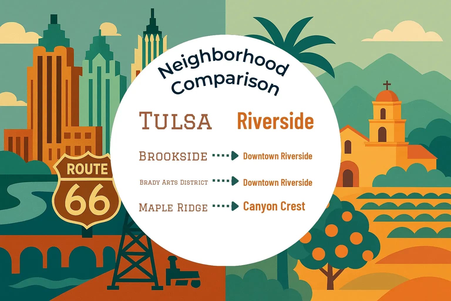 Tulsa vs Riverside Neighborhood Comparison