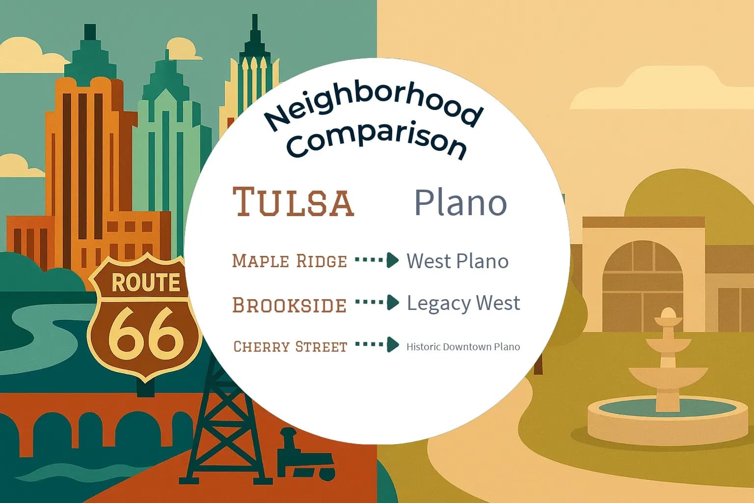 Tulsa vs Plano Neighborhood Comparison